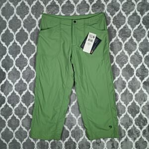 Mountain Hardwear Hiking Pants Women Size 8 Green Capris Arroyo Outdoor